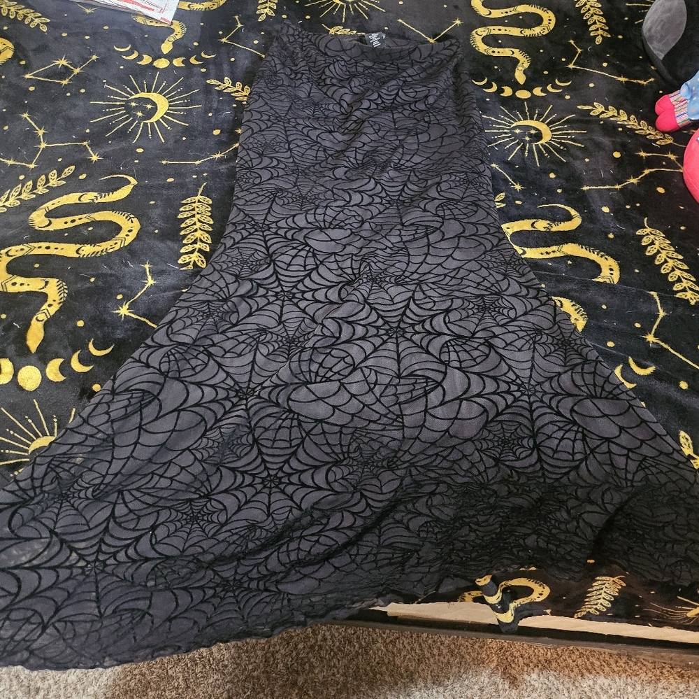 Velvet Spider web Mermaid style skirt